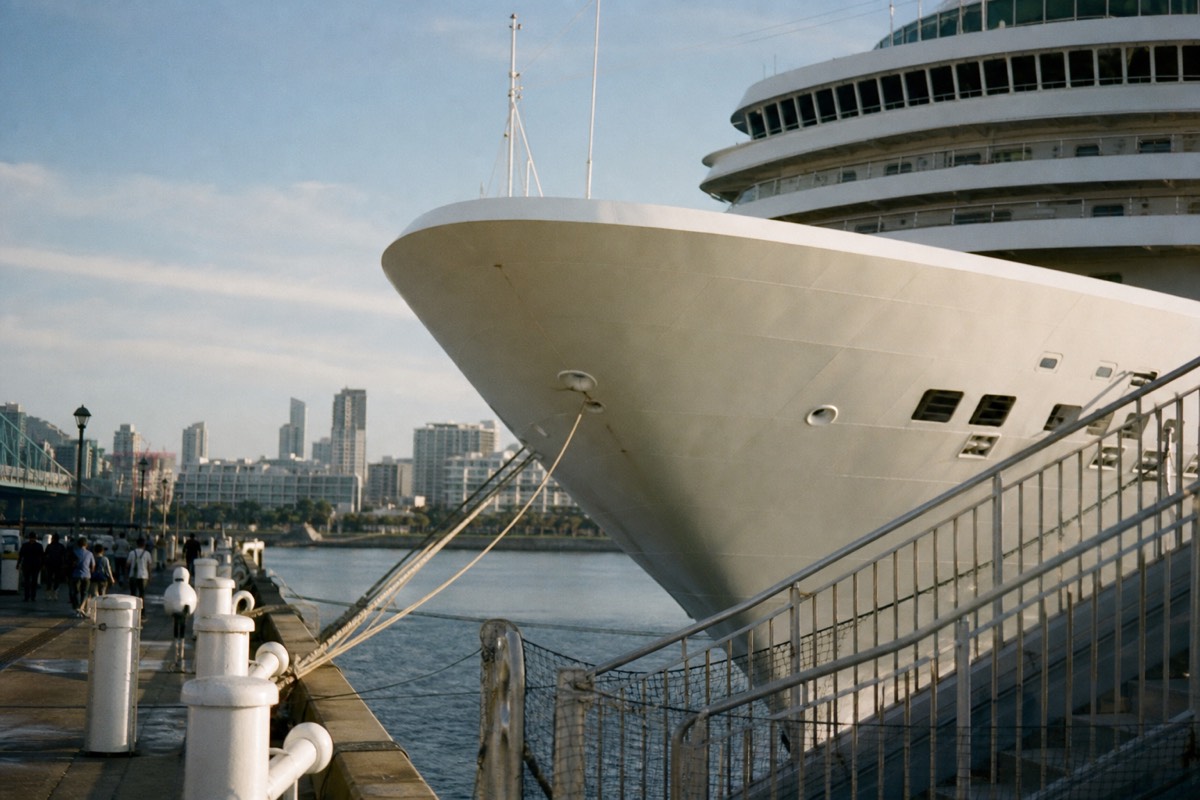 Cruise ship alongside the B Street Pier terminal on San Diego's Embarcadero waterfront